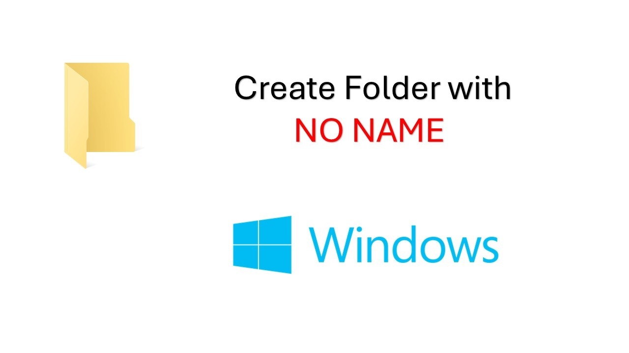 How To Create Folder Without Name And Without Icon In Windows 10