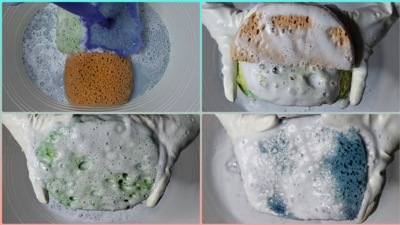 ASMR Sponge Squeezing 🧽 Combining  Mystery Mixes 😍🥵👏