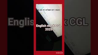 ssc CGL english mock || #cgl #ssc #sscgd #sscchsl #sscmts #ytshorts #viral #instagram #study 🧬🧬