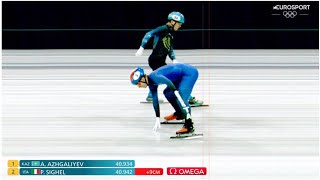 Pietro Sighel Backward Finish After Crash In Mens 500M Short Track Speed Skating Winter Olympics