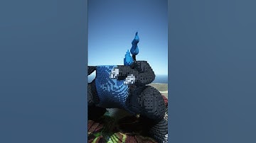 We Built MEGA Charizard X 3d Model in MINECRAFT!! - Minecraft Pokemon Animation #minecraftshorts