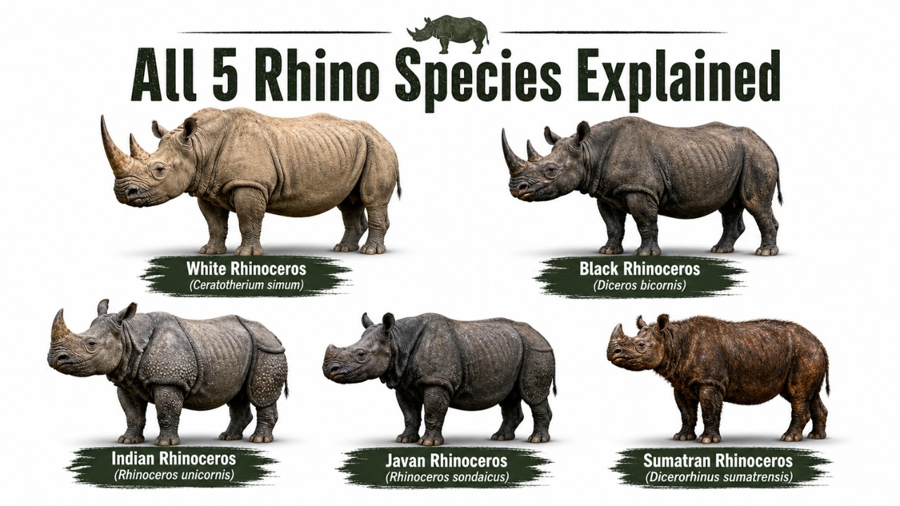All 5 Rhino Species Explained — And One Has Fewer Than 80 Left - YouTube