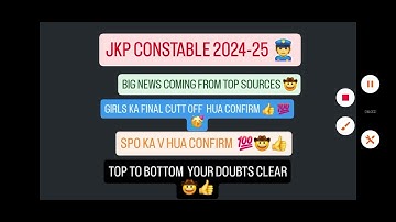 JKP CONSTABLE  2024-25  KI GIRLS KA V 100% HUA CONFIRM FINAL CUTT OFF 🤠🥳 // TOP SOURCES// SPO 🤠👮👍