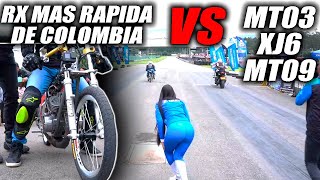 La YAMAHA RX mas RÁPIDA de Colombia VS MT03, XJ6, MT09 Drag Race Fullgass