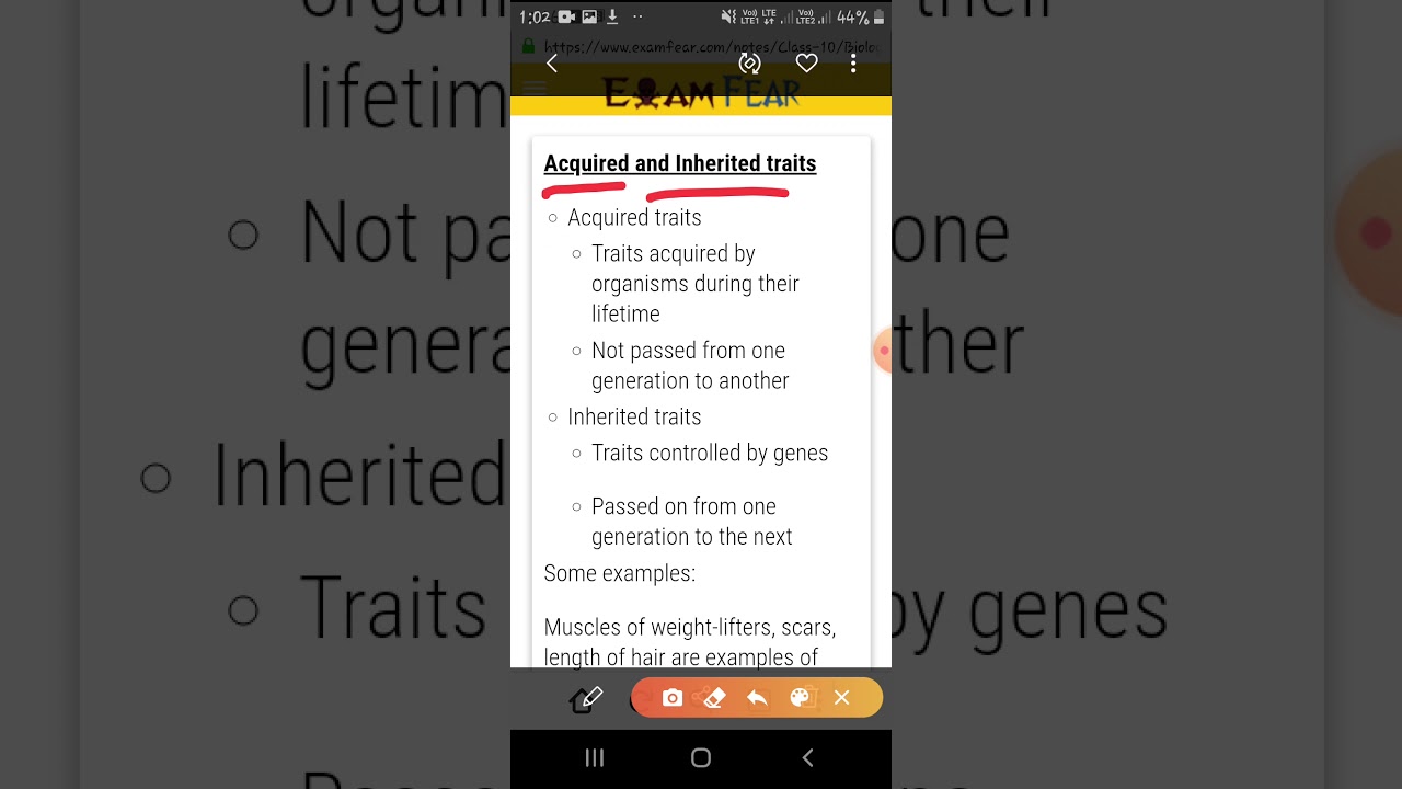 Acquired And Inherited Traits With Examples Class 10th Biology YouTube