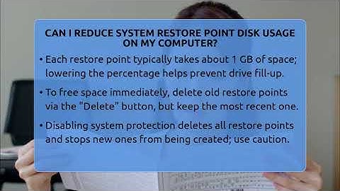 Can I Reduce System Restore Point Disk Usage On My Computer? - Your Computer Companion