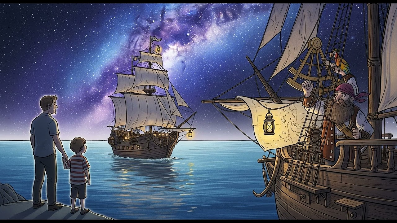 Dad and Son Dive Into a Pirate's Treasure Map