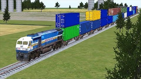 Train Sim Using Indian Train WDP-4 Colourful Double Stack In American Midwest