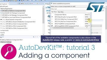 Part 3 - AutoDevKit™ detailed tutorial: how to add a component in the SPC5Studio application
