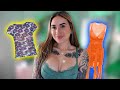 4k transparent dresses  tops try on with mirror view  alanah cole tryon