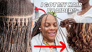 Braid My Hair With Me! I Got The PERFECT KNOTLESS BRAIDS in Nigeria!! | FT AYYA HAIR