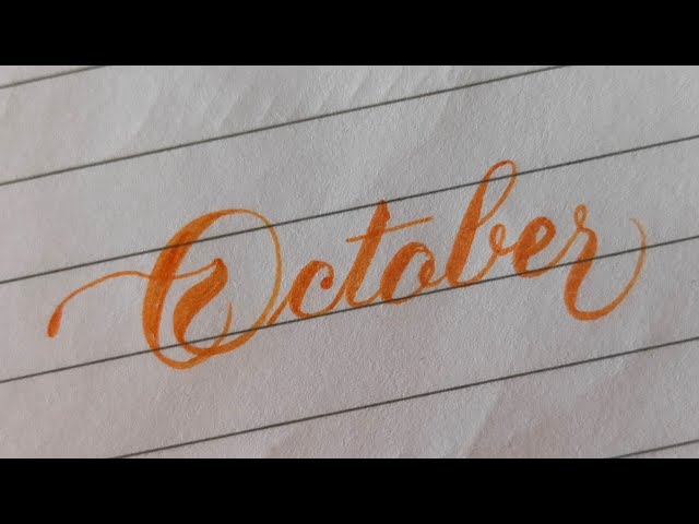 October In Calligraphy The Word October In Calligraphy