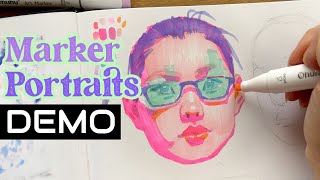 Creative and COLORFUL approach to marker portraits! Pst I'm making a portrait art book! 👀