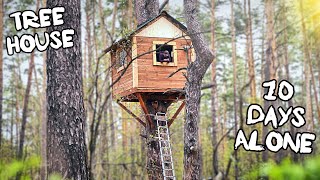 10 Days Alone In The TREE HOUSE: Live in the forest from July to October in 1 hour!