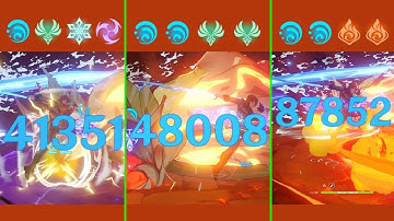 Childe With 3 Different Team Combination Damage Test Vs Pyro Regisvine - Genshin Impact