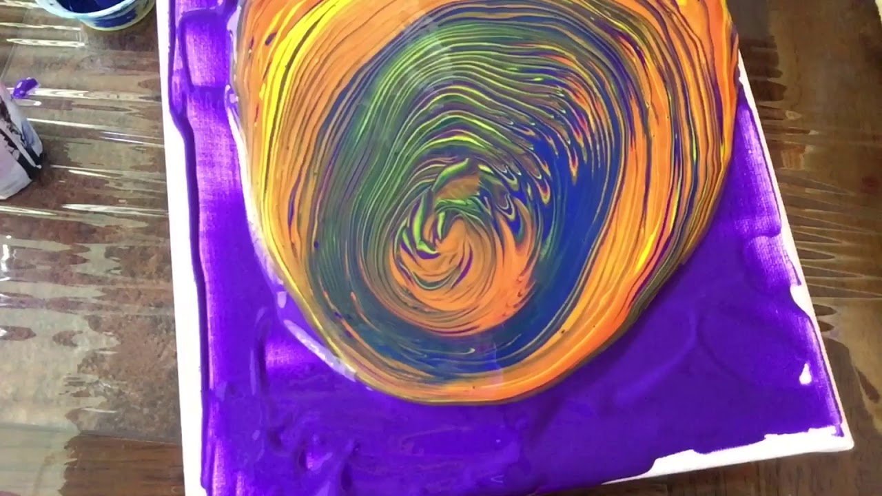 Fluid Art Swirl Technique Acrylic Pouring Made Easy. Layers Tree Ring ...