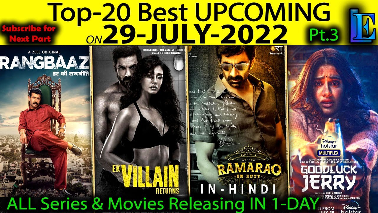 Top-20 Upcoming 29-JULY-2022 Pt-3 Hindi Web-Series Movies #Netflix#Amazon#SonyLiv#Disney+