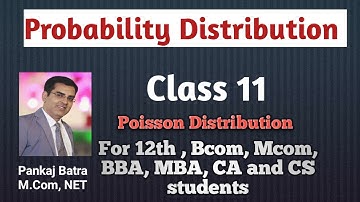 Class 11 | Probability Distribution  | Poisson Distribution | Type 11 | Pankaj Batra Classes