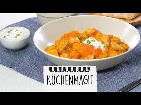 Rezept Kürbiseintopf mit Gulasch und Kichererbsen - Kürbis - Kürbisrezept - Pumpkin Recipe - lecker. 