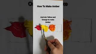 How to make Amber (Yellow Orange) from just Red and Yellow  #colormixing #paintmixing #satisfying