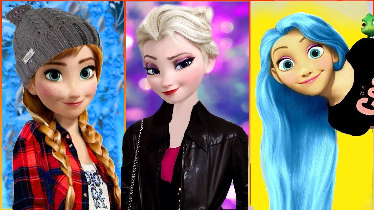 Modern Disney Princesses Elsa Anna Cinderella - Youtube