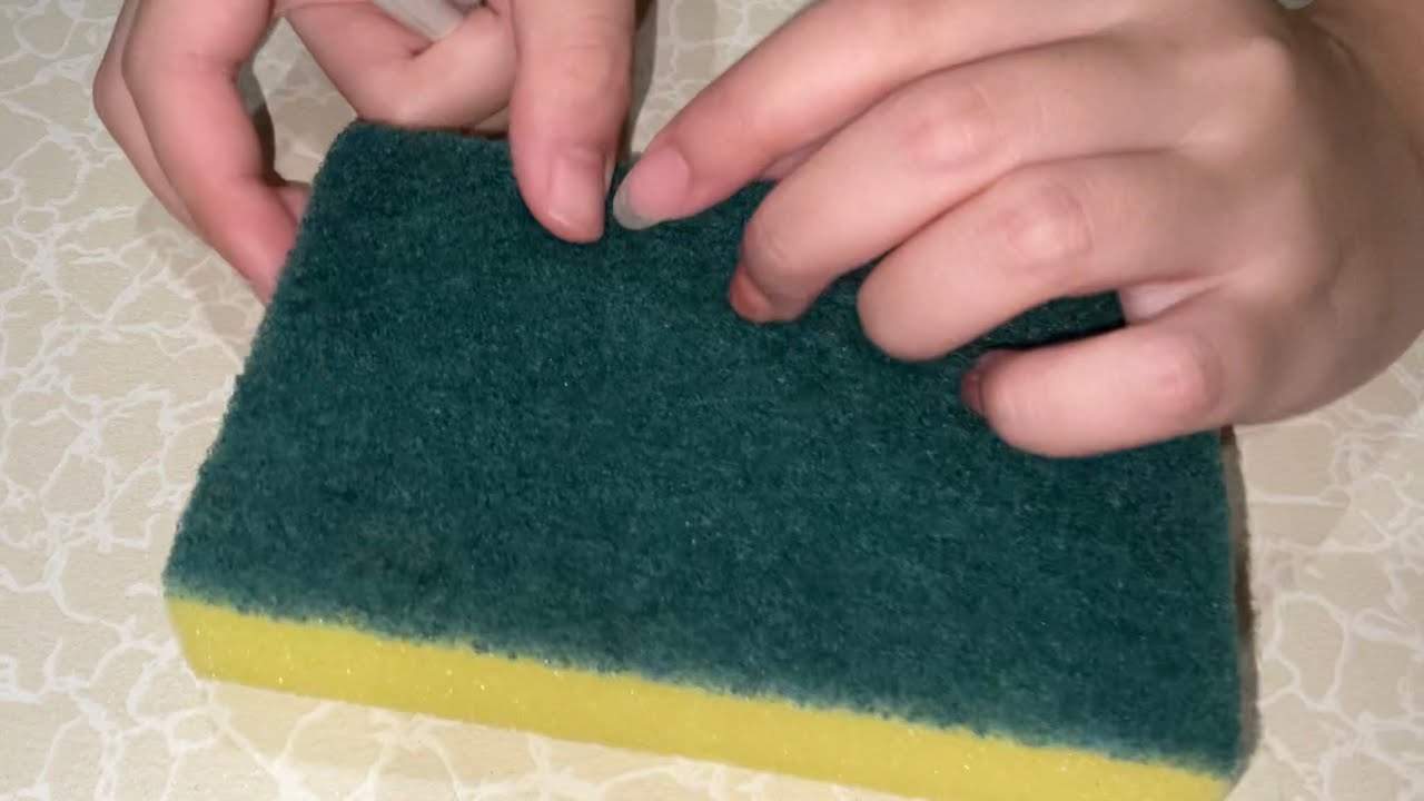 Dry sponge ripping,slicing asmr [ classic ]💜💜 - YouTube