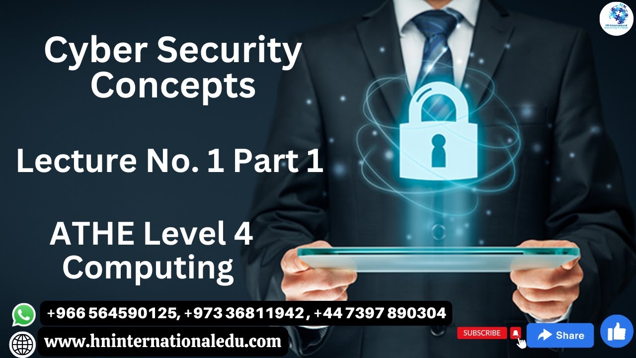 Cyber Security Concepts Lecture No. 01 Part 1 ATHE Level 4 Computing ...