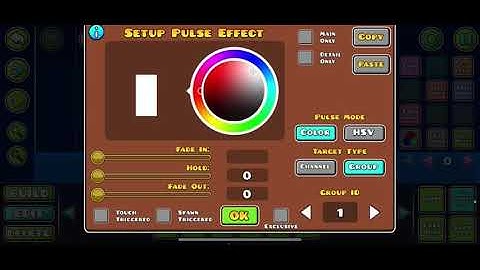 How to make a glow change color  when you touch it (geometry dash)