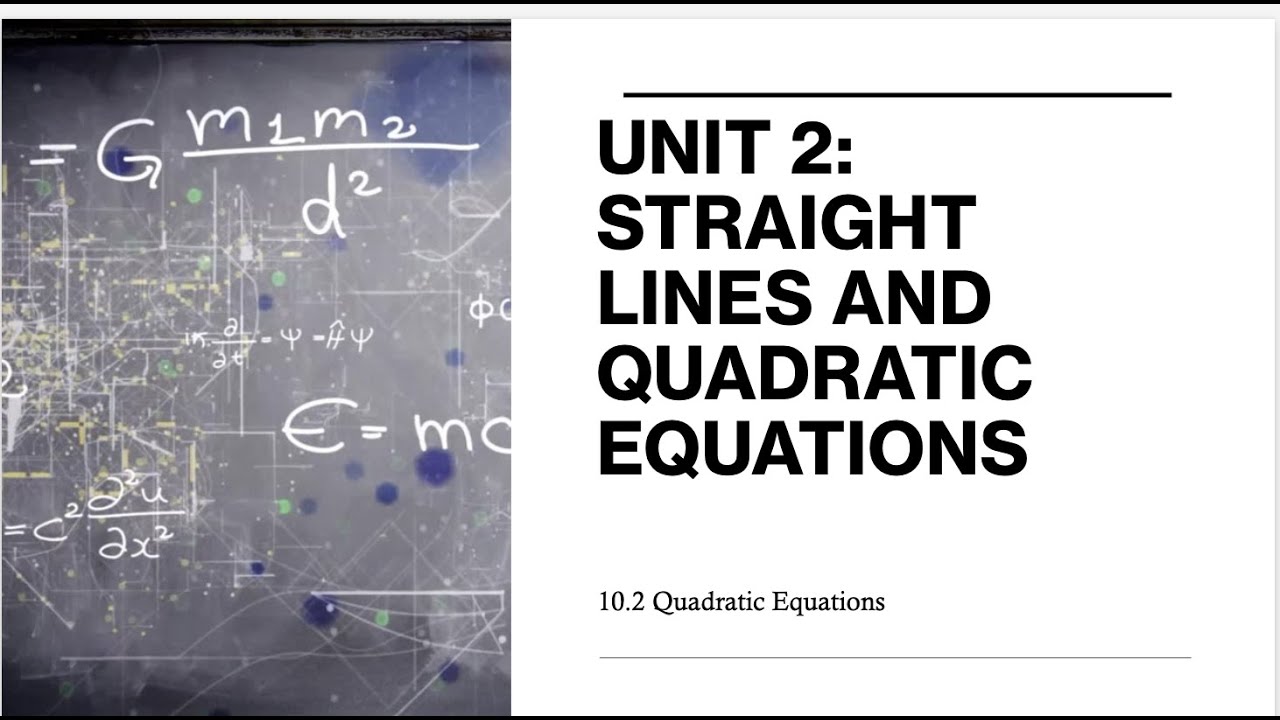 IGCSE Mathematics | Chapter 10.2 Quadratic Equations (Part II) - YouTube