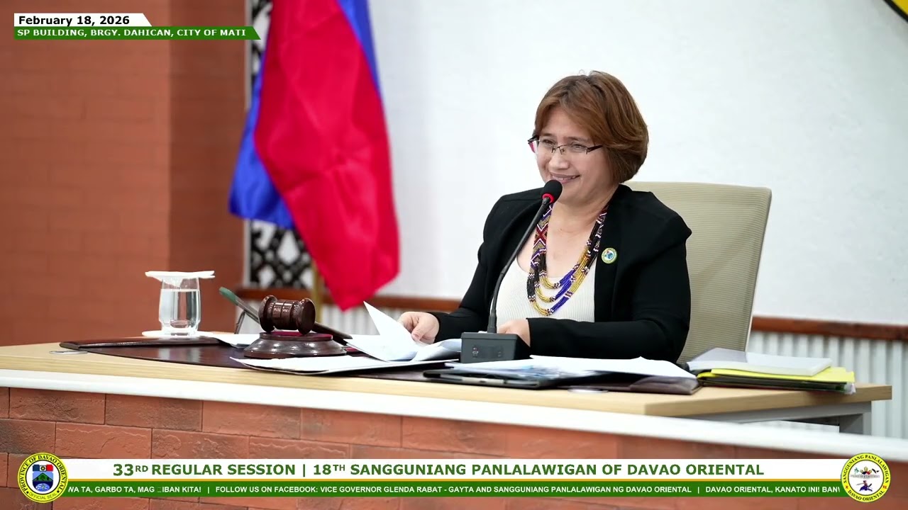 The 33rd Regular Session of The 18th Sangguniang Panlalawigan of Davao Oriental