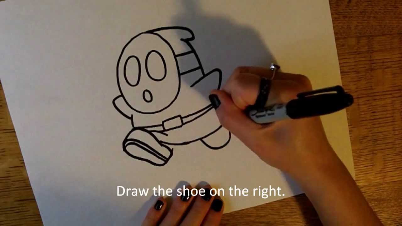 How to draw Shy Guy EASY STEP BY STEP - YouTube