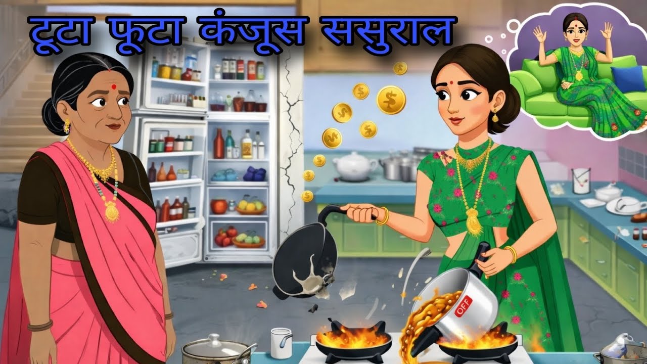 टूटा फूटा कंजूस सुसराल, ||Hindi cartoon stories||Broken and miserly in-laws ।।