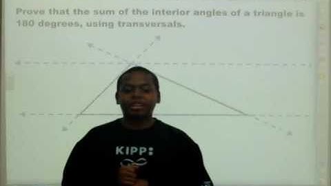 Sum of the interior angles of a triangle is 180 degrees using transversals   AR