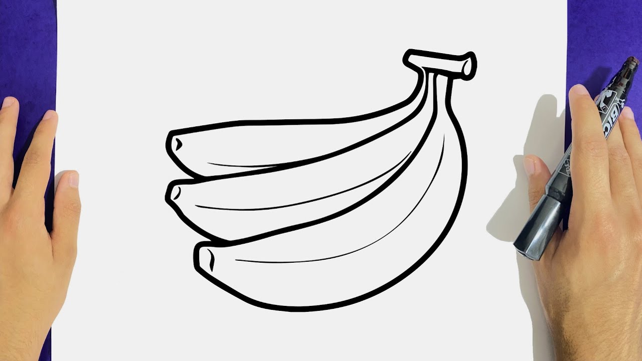 Como desenhar um cacho de Banana ➡️✏️ 