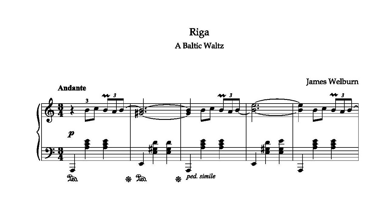 Riga / James Welburn / Sheet music video
