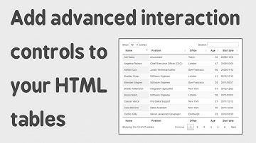 In 5 minutes add sorting, paging and filtering abilities to plain HTML tables | jQuery DataTables
