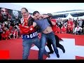      a russian fan ran onto the swiss flag