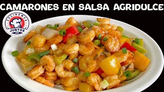 Camarones en salsa agridulces. Comida China