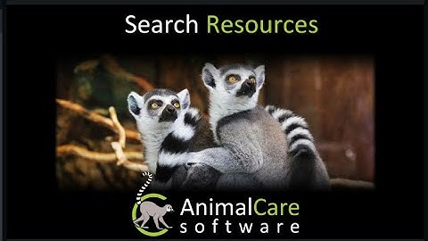 AnimalCare Software How-to-Video: Part 6, Resource Management -Search Resources