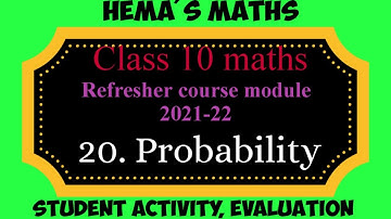 10th maths refresher course chapter 20 probability answer key
