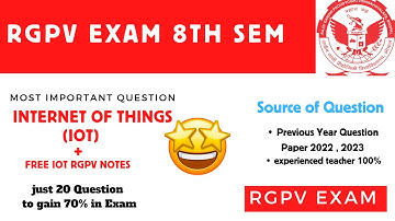 Internet of thing(IOT) Important Question 8th sem RGPV EXAM