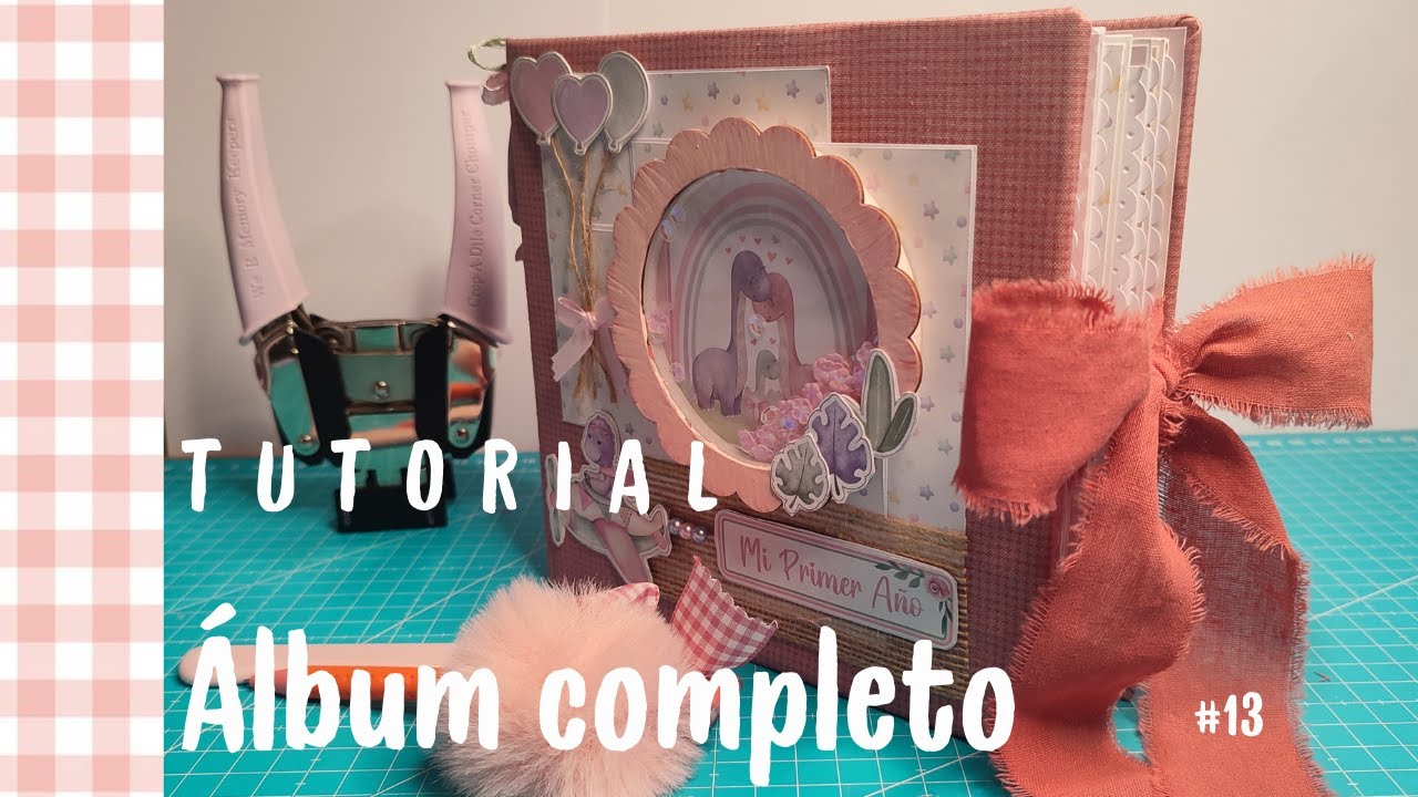 🎀 Detalles finales y Encuadernación del álbum infantil Scrapbooking