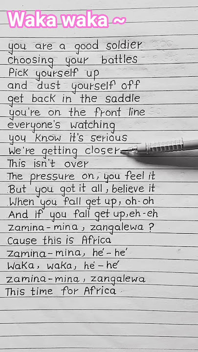 Practice English Through Amazing Song a(waka waka) By ~ Shakira