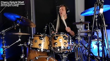 TL playing on the new DW Purple Core Hybrid Shell kits