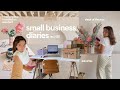 small business diaries | photoshoot bts, business chats, visiting the kiln + packing orders 📦✨💐