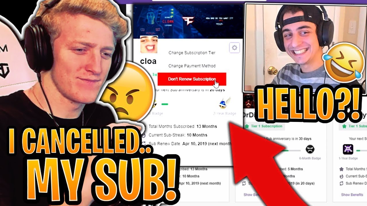 Tfue Got Upset At Cloakzy And Cancelled His Subscription To Him - tfue got upset at cloakzy and cancelled his subscription to him after this happened fortnite