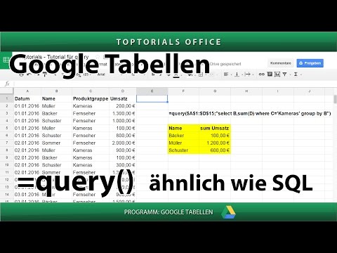 Video: Wie verwende ich Google Tabellen als Datenbank?