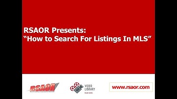 RSAOR Training/Update Videos: MLS Basic Searches & Autoemail!