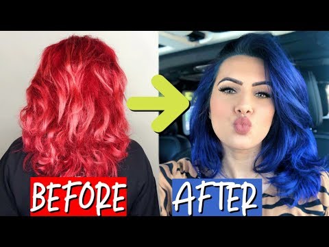 NEW HAIR: RED TO ROYAL BLUE HAIR TRANSFORMATION | BodmonZaid