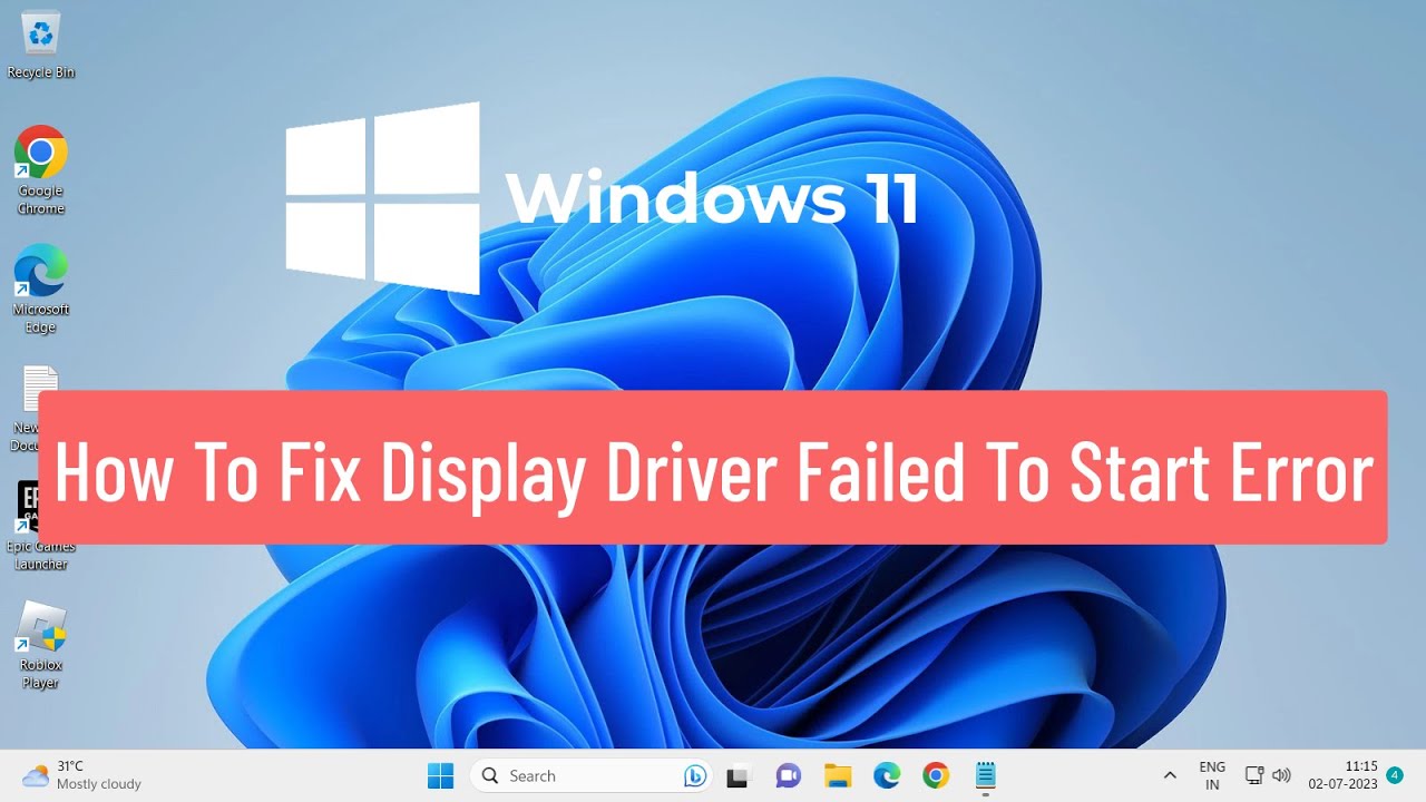 How To Fix Display Driver Failed To Start Error in Windows 11 (FIXED ...